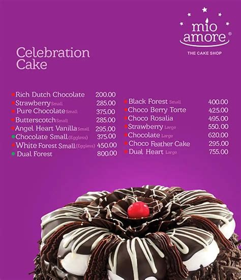 mio amore cake list